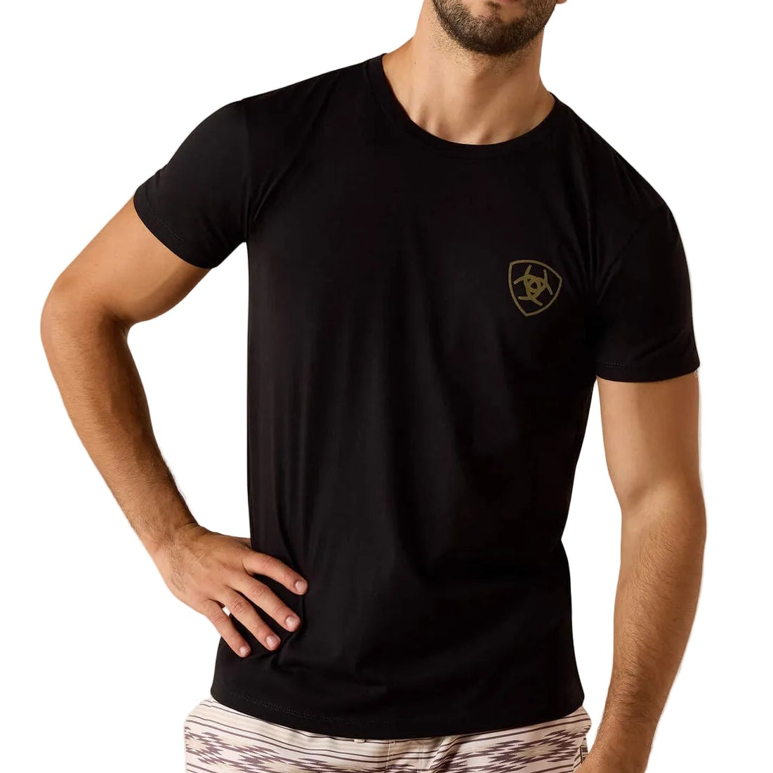 Image of Banner Badge T-Shirt – Black – Back view
