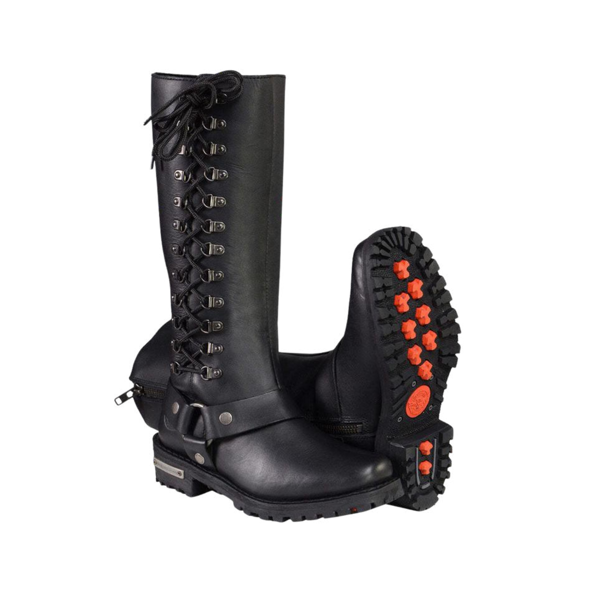 Image of Leather Motorcycle Boots - 9365 - Women