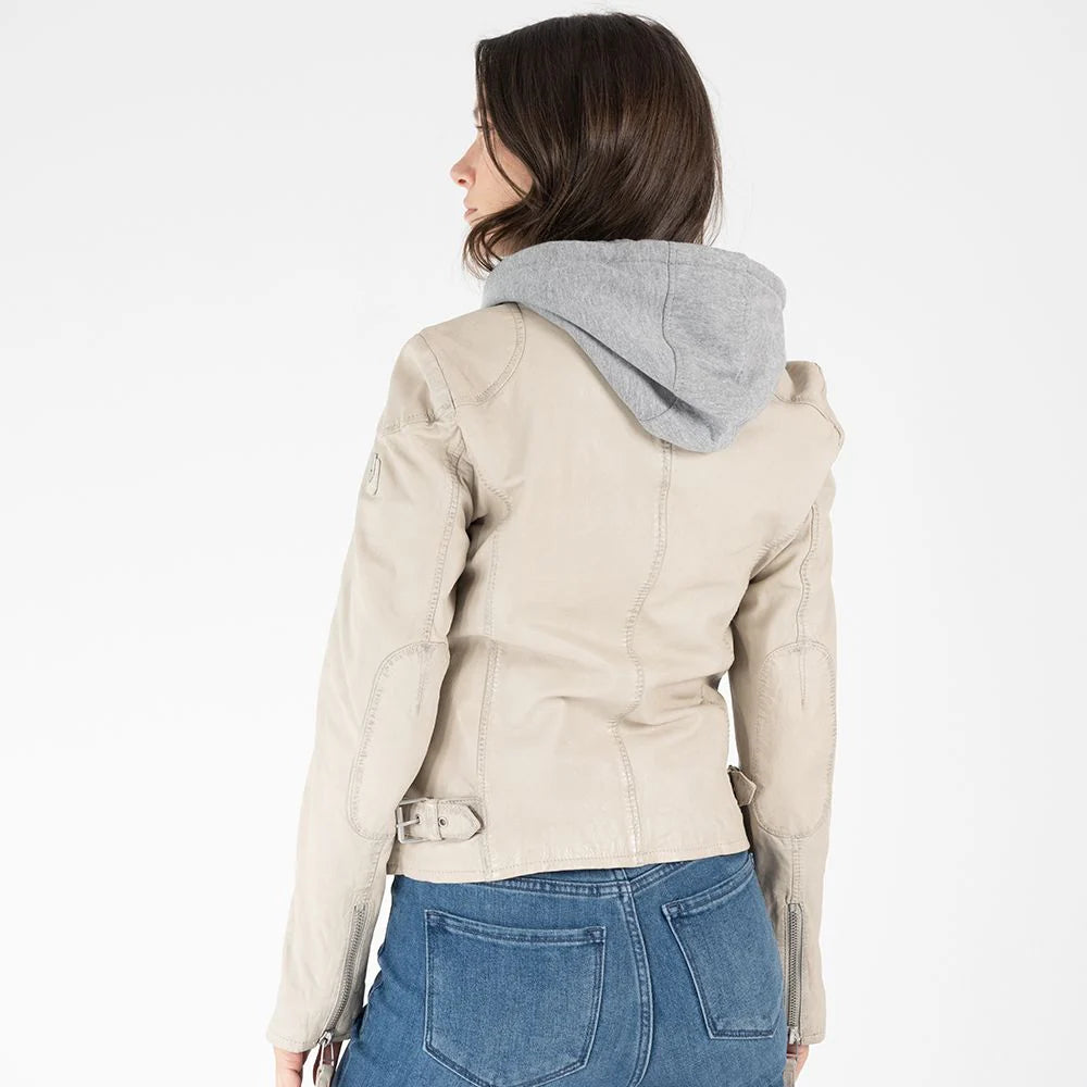 Image of Finja Leather Jacket - Light beige - Women