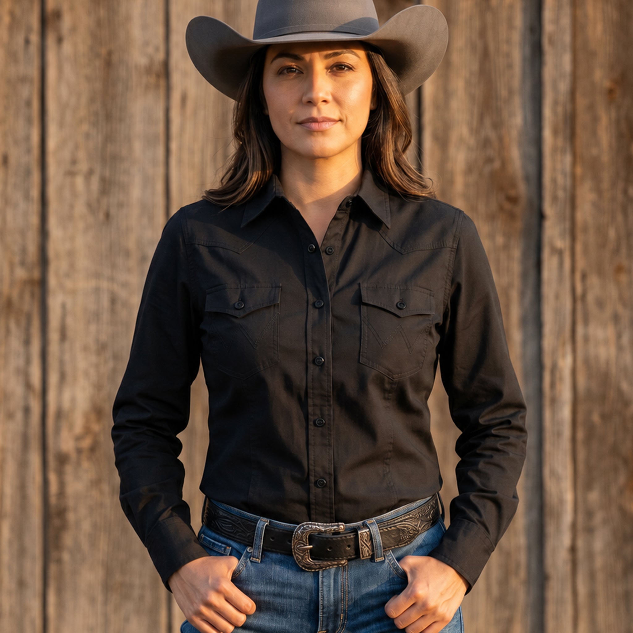 Image of Wrangler Retro® Long Sleeve Solid Shirt
