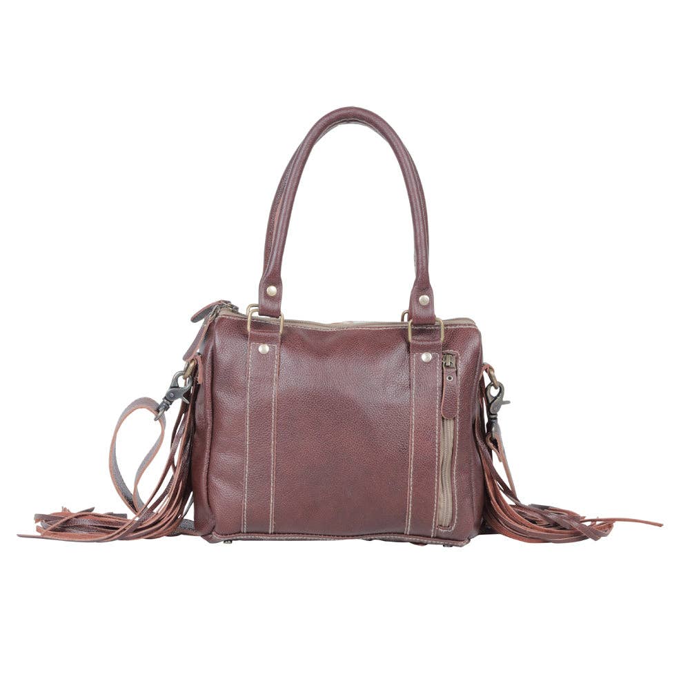 Image of Hair-On Leather Western Fringe Tote Bag