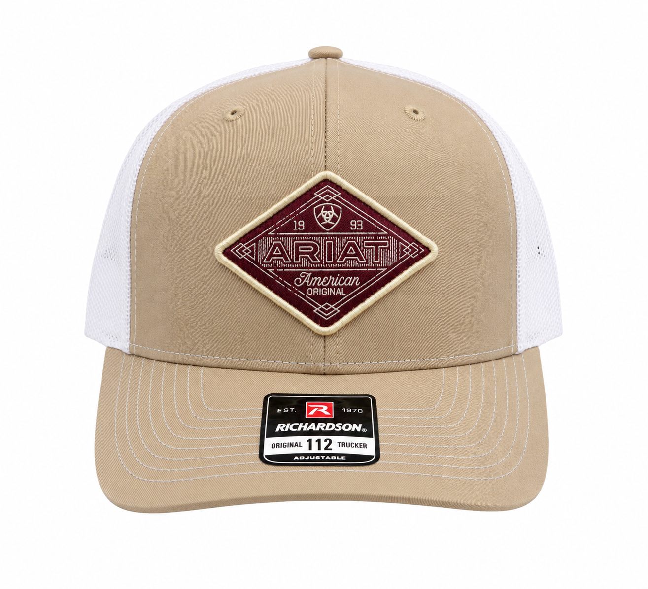 Image of Casquette trucker western snapback en maille - Crème