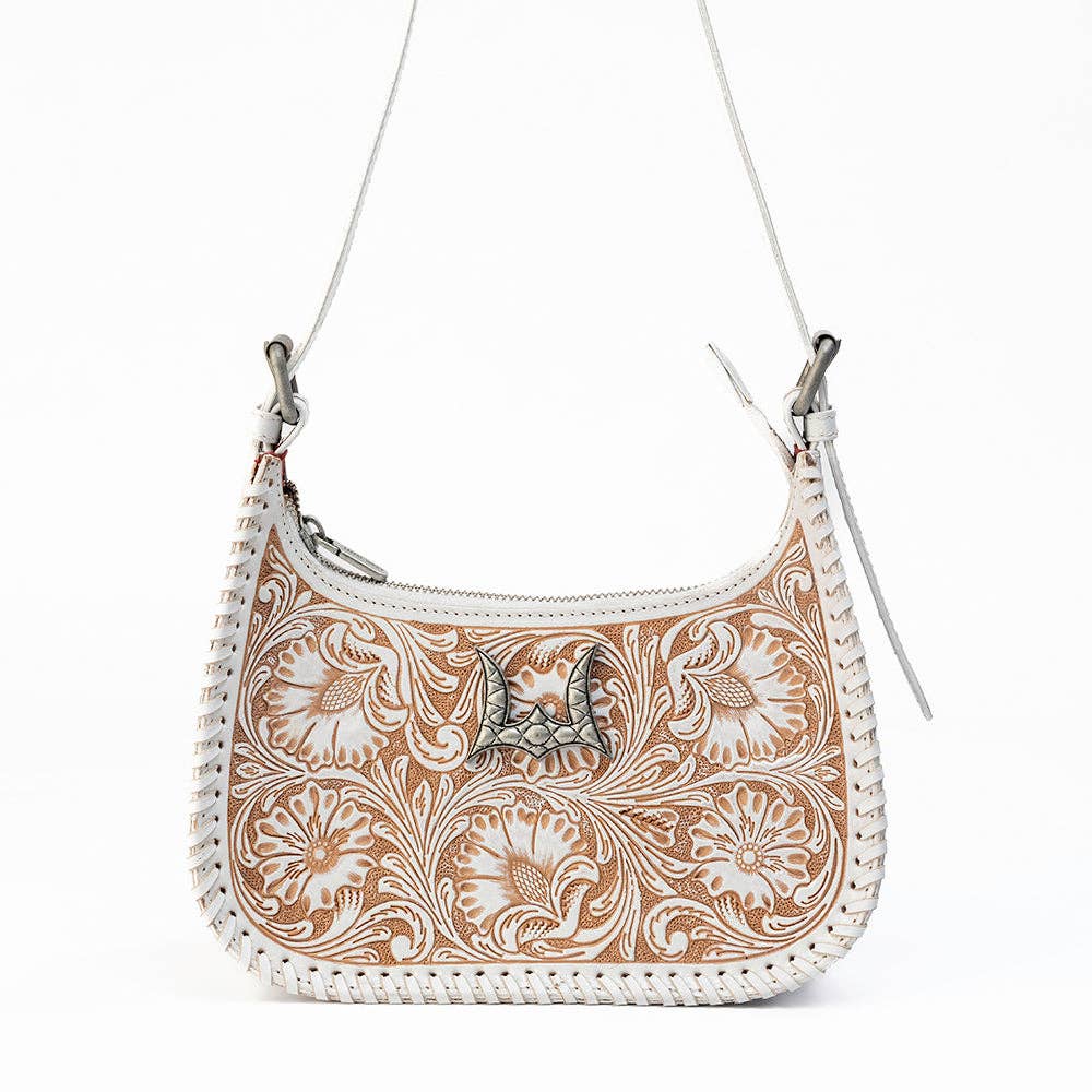 Image of Sac à bandoulière en cuir travaillé à la main