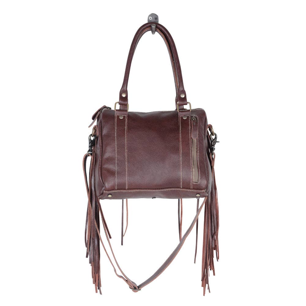 Image of Hair-On Leather Western Fringe Tote Bag
