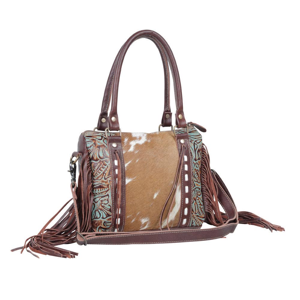 Image of Hair-On Leather Western Fringe Tote Bag