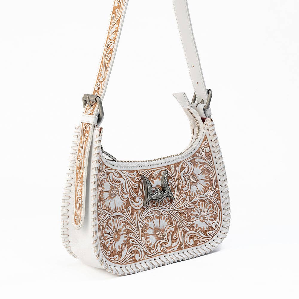 Image of Sac à bandoulière en cuir travaillé à la main