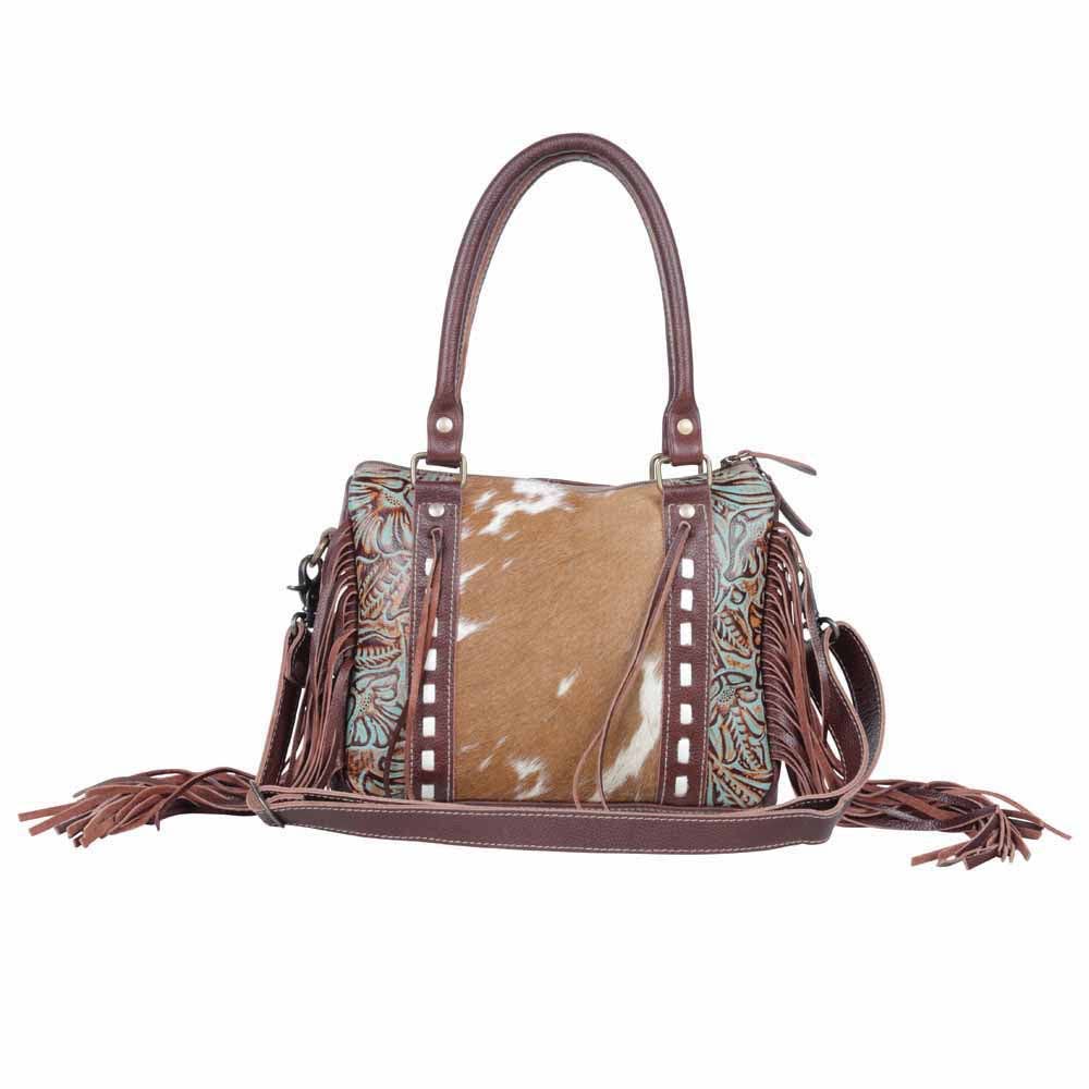 Image of Hair-On Leather Western Fringe Tote Bag