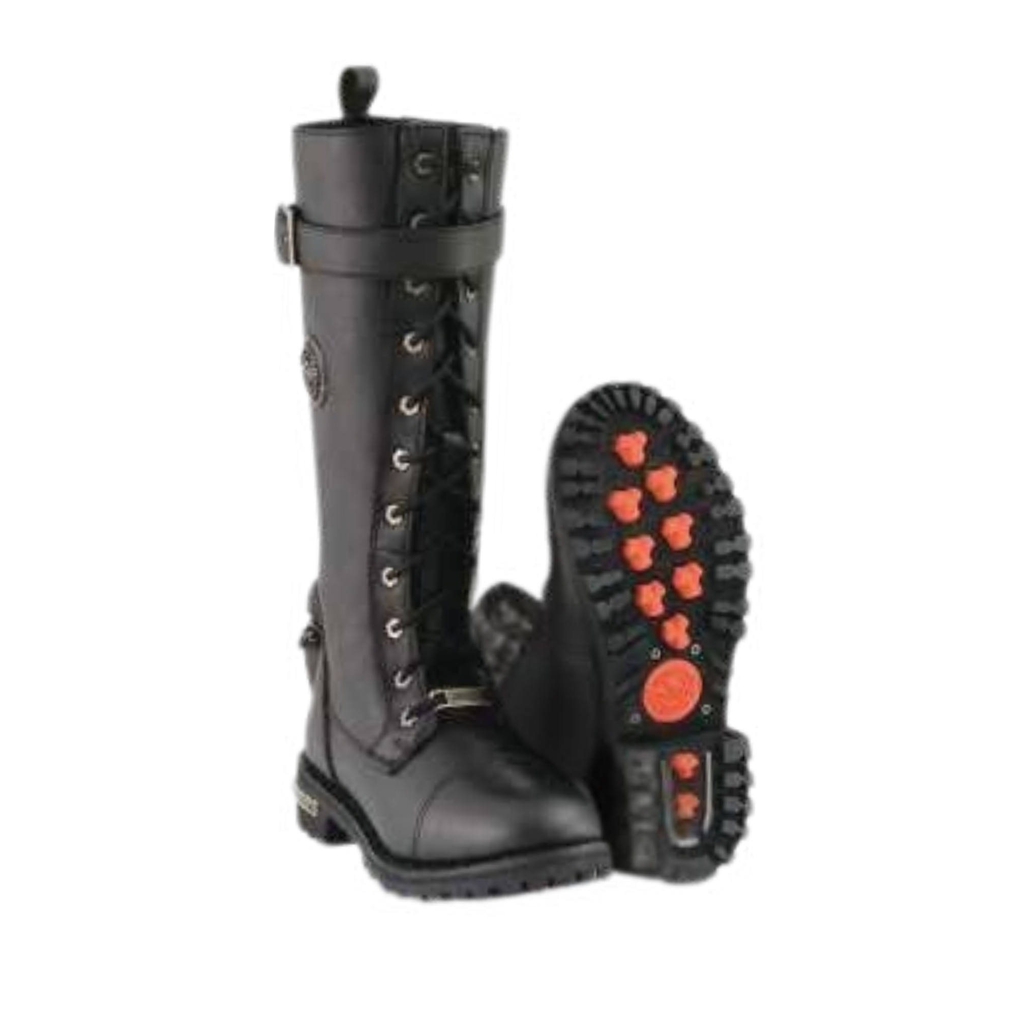 Image of Leather Motorcycle Boots - 9355 - Women