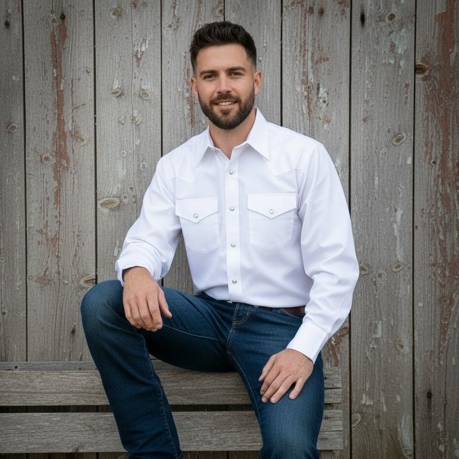 Image of Snap Shirt - White - Men