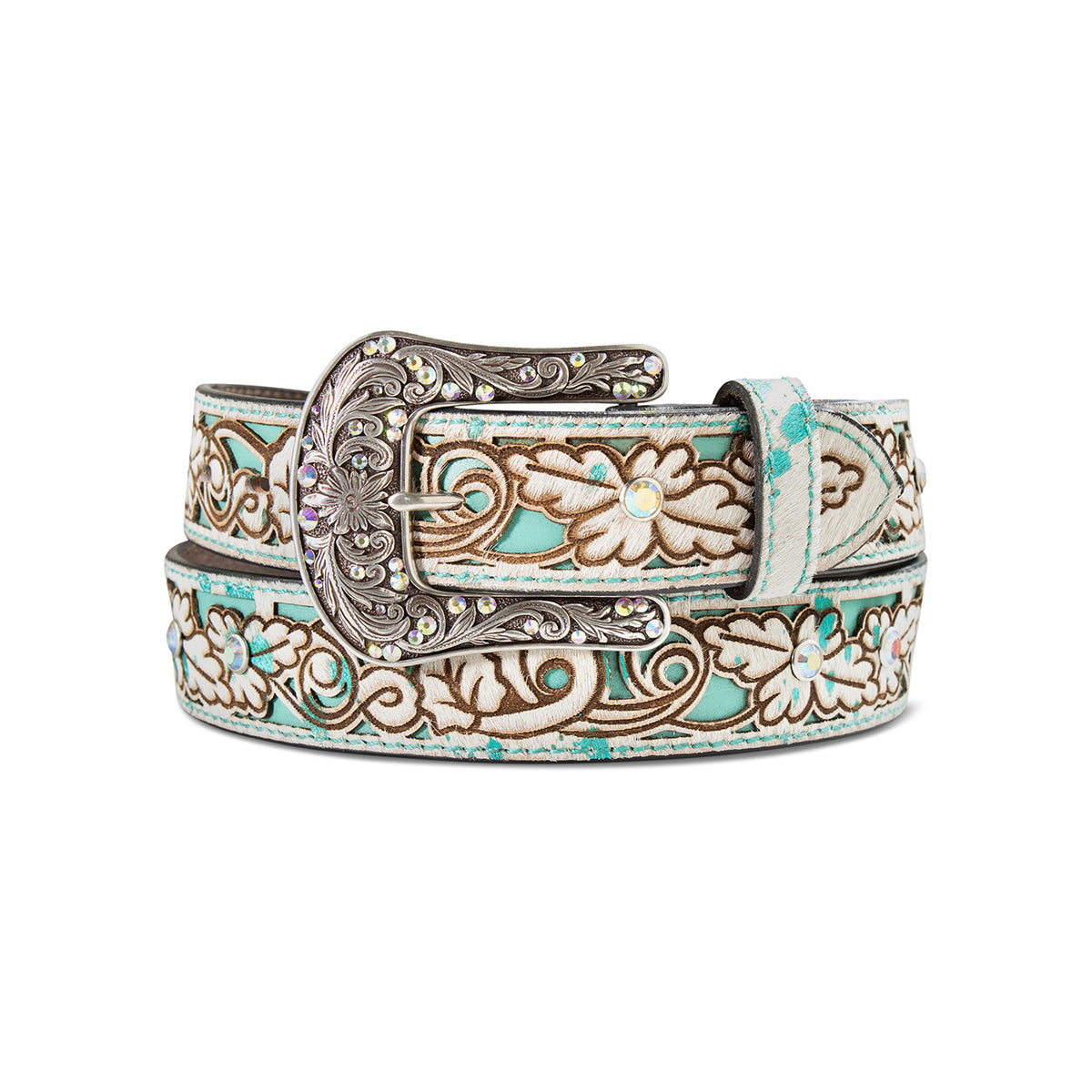Image of Floral Filigree Belt – Turquoise – Ariat A1568633