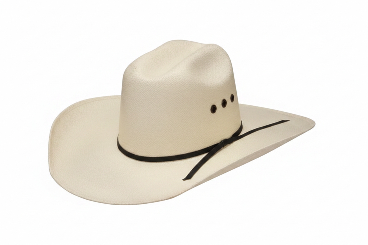 Image of Chapeau western Bangora en paille pour jeunes - Naturel