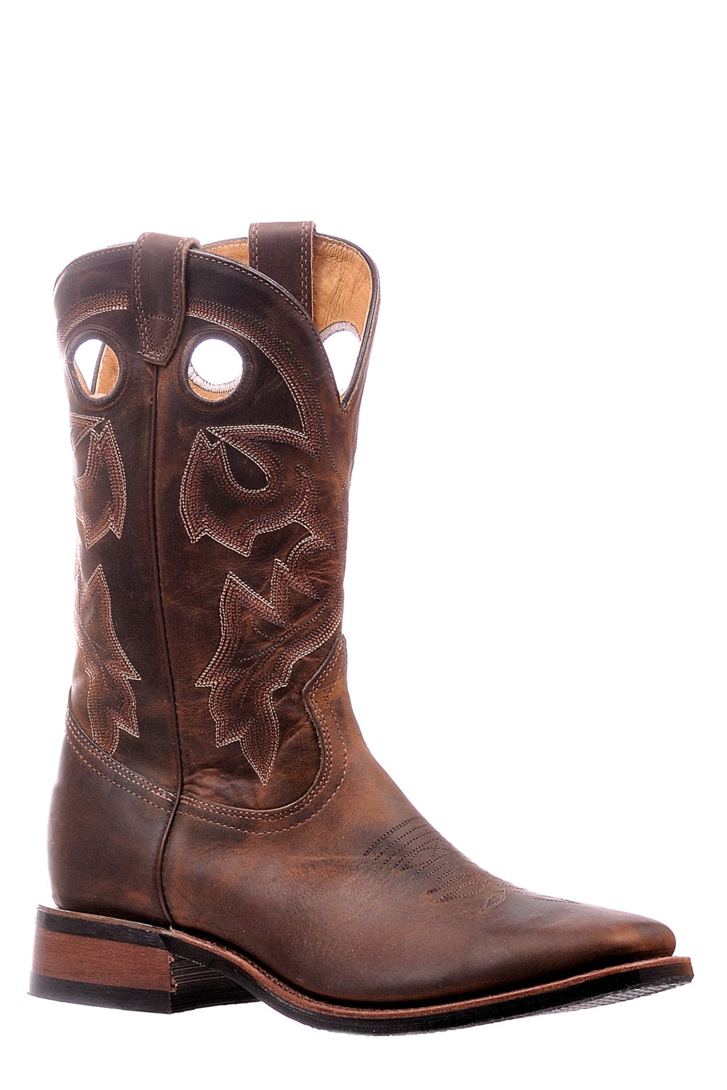 Image of Brown cowboy boot on a white background