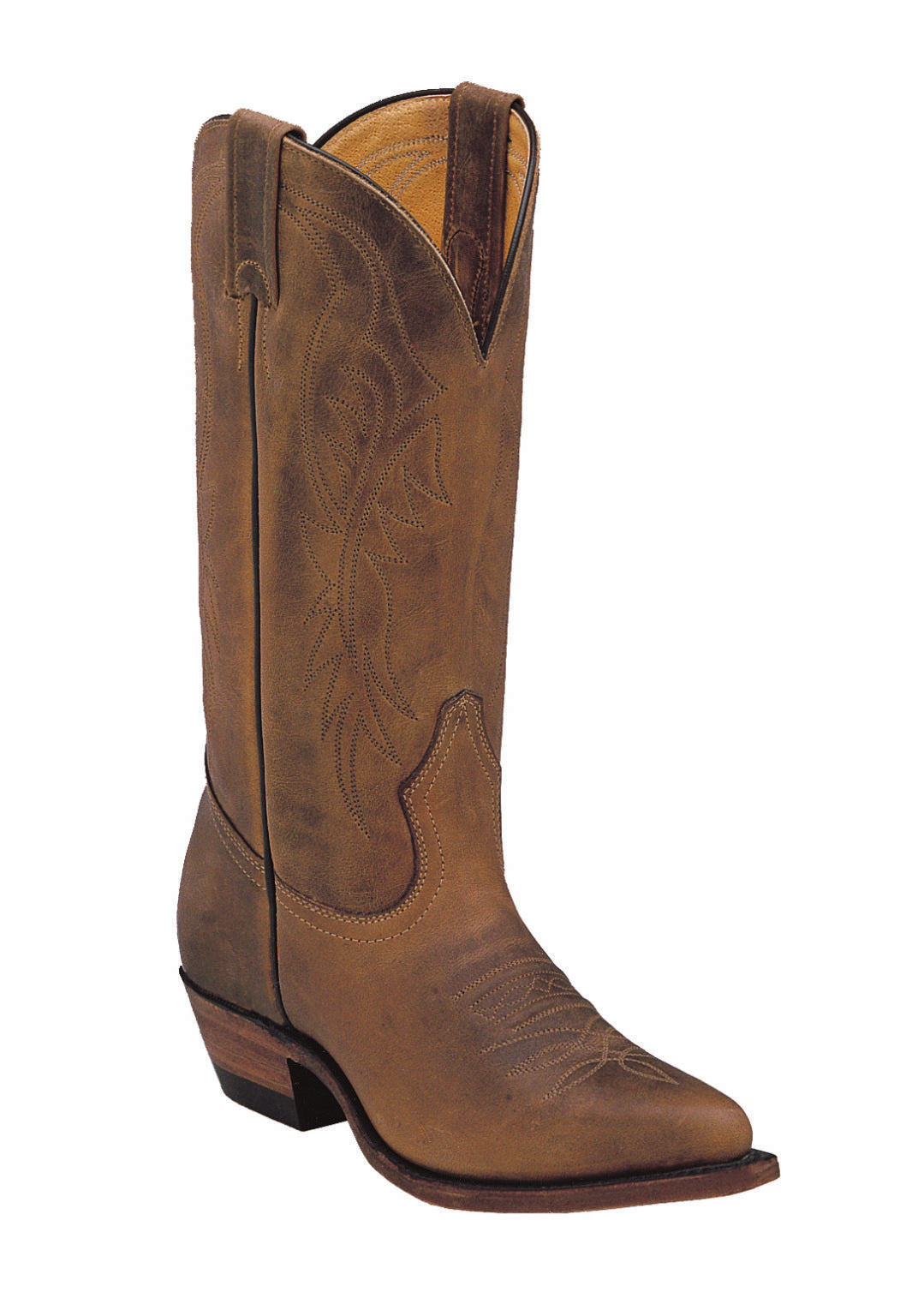 Image of Brown cowboy boot on a white background