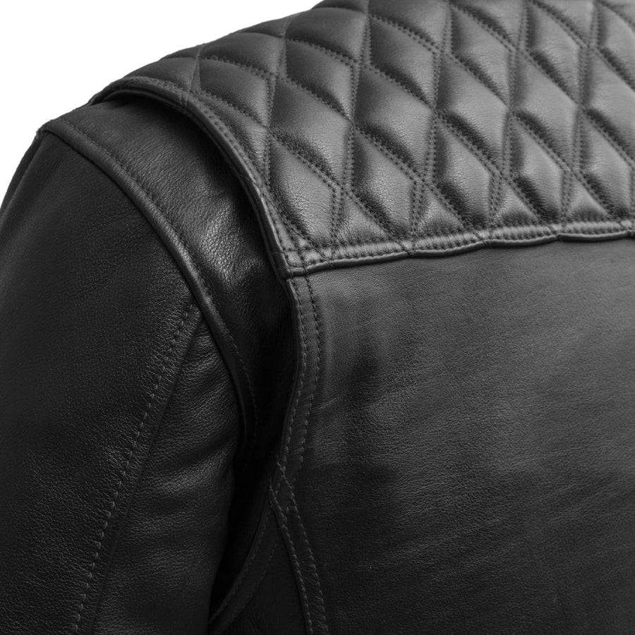 Image of Cinder Café-Style Leather Motorcycle Jacket – Men