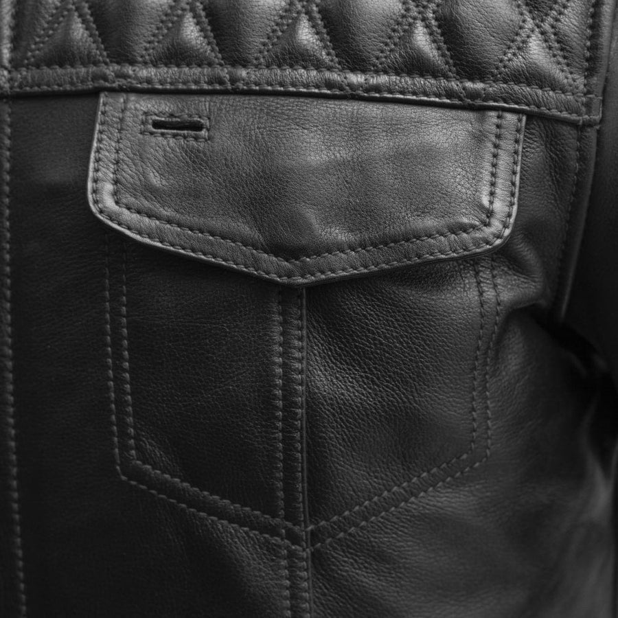 Image of Cinder Café-Style Leather Motorcycle Jacket – Men