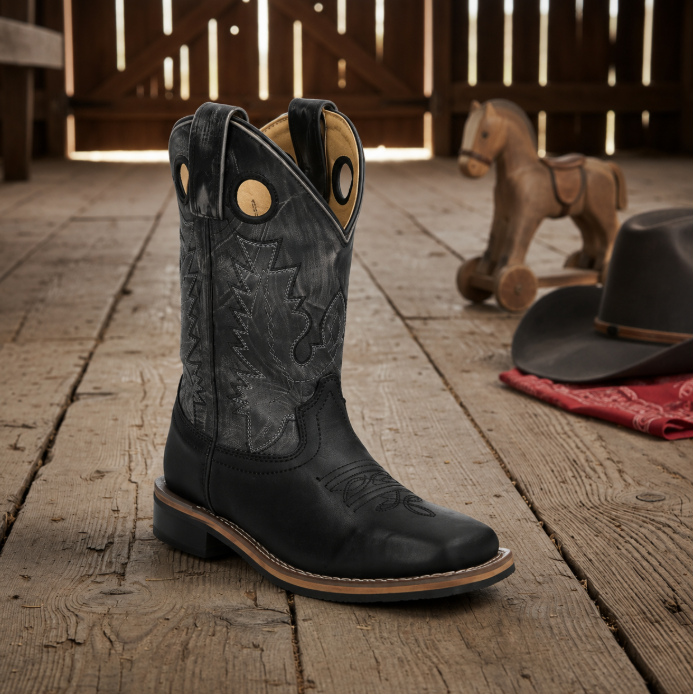 Image of Bottes western pour enfants à bout carré large