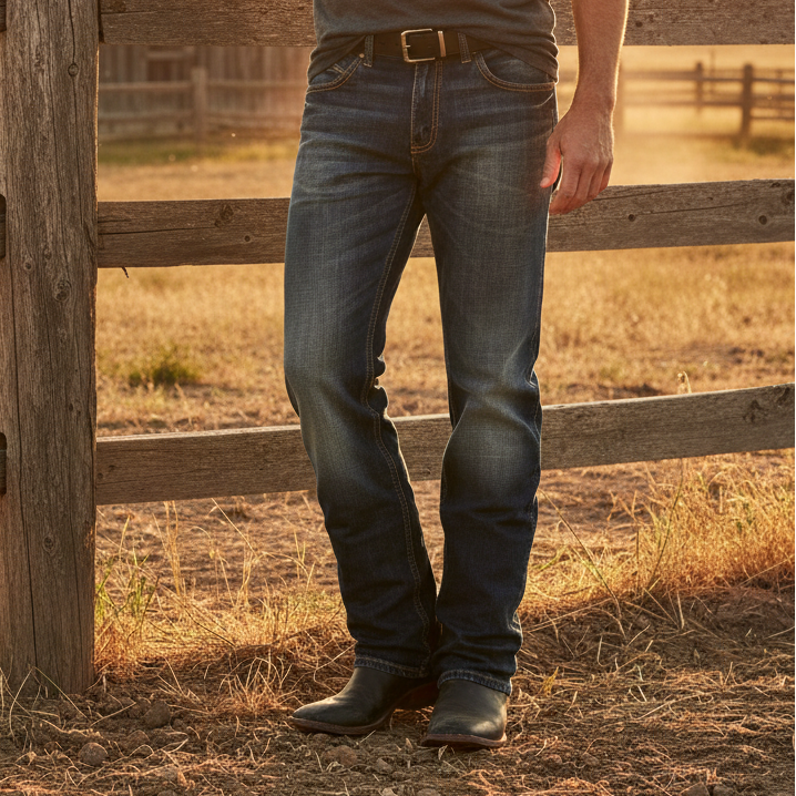 Image of Person wearing blue jeans on a white background
