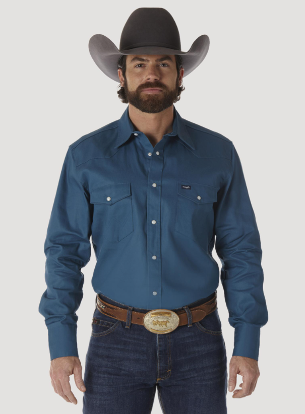 Image of Chemise de travail Authentic Cowboy Cut® pour homme - Vert sarcelle foncé