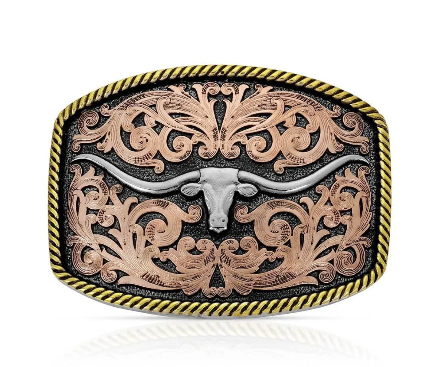 Image of Tri-Color Texas Longhorn Attitude Buckle