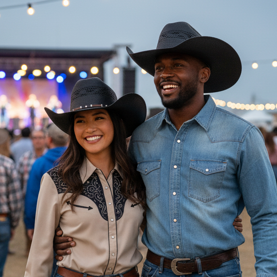 Image of Montana Straw Cowboy Hat with Western Hat Band for Men