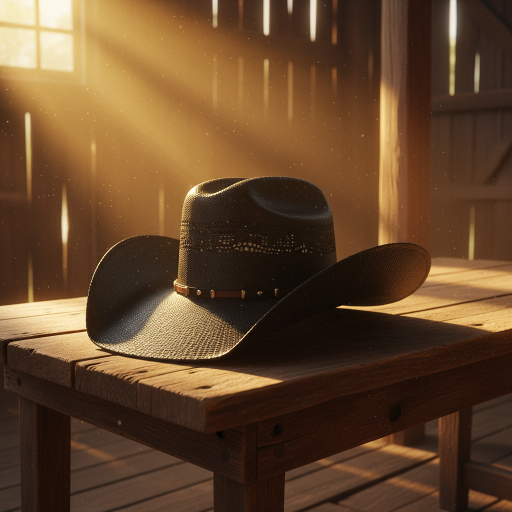 Image of Montana Straw Cowboy Hat with Western Hat Band for Men