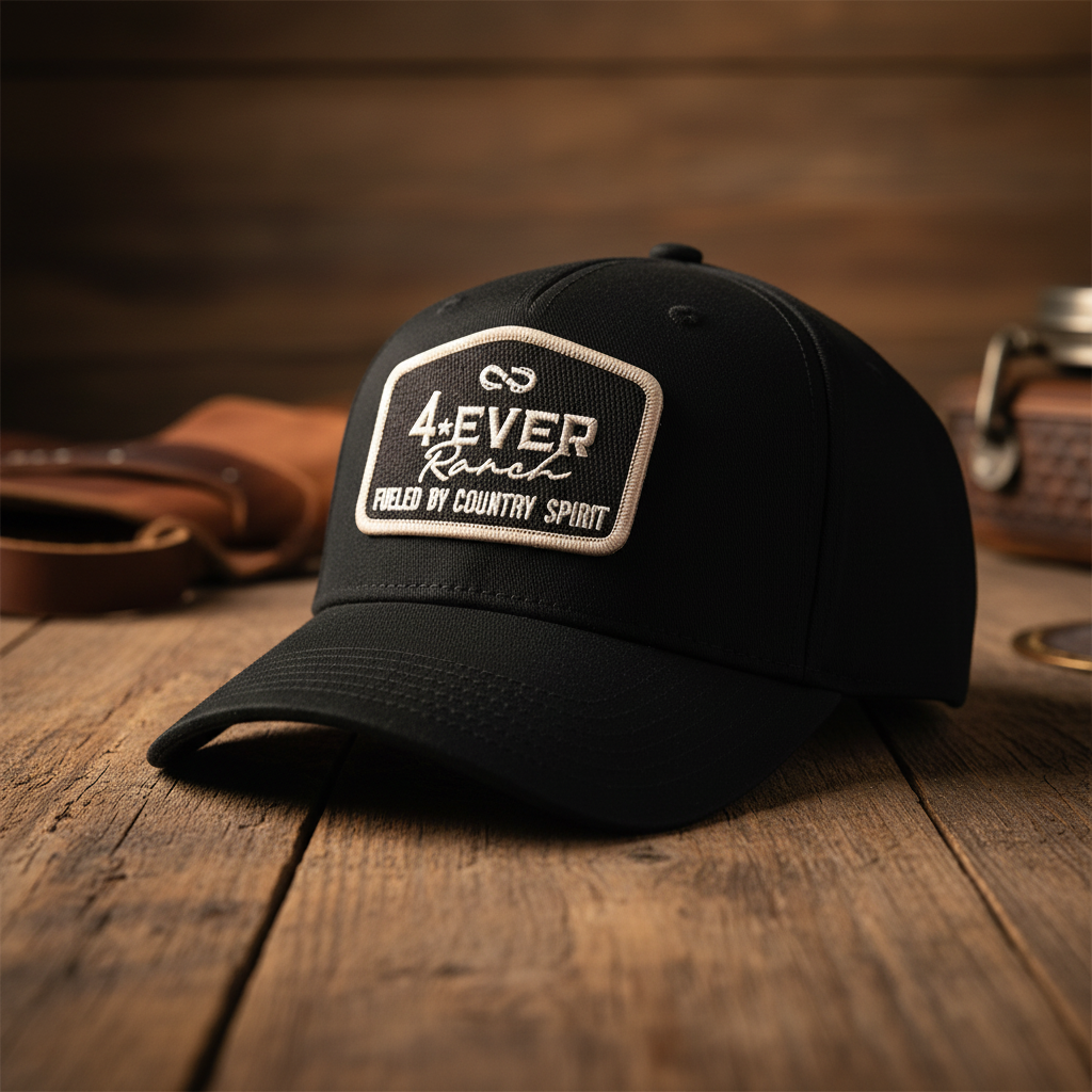 Image of 4Ever Ranch Black Patch Cap