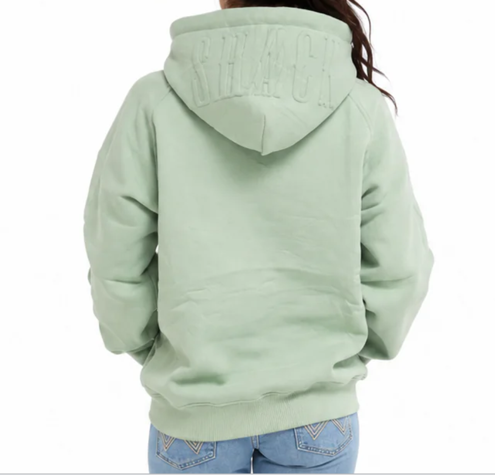 Image of Chandail à capuchon Embossed Skull Shack Story pour femme – Menthe