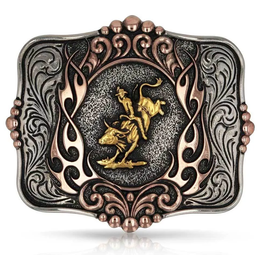Image of Montana Silversmiths Code of the West Bull Rider Buckle – A1038P