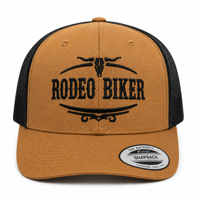 Image of Original Cognac Black Rodeo Biker Cap