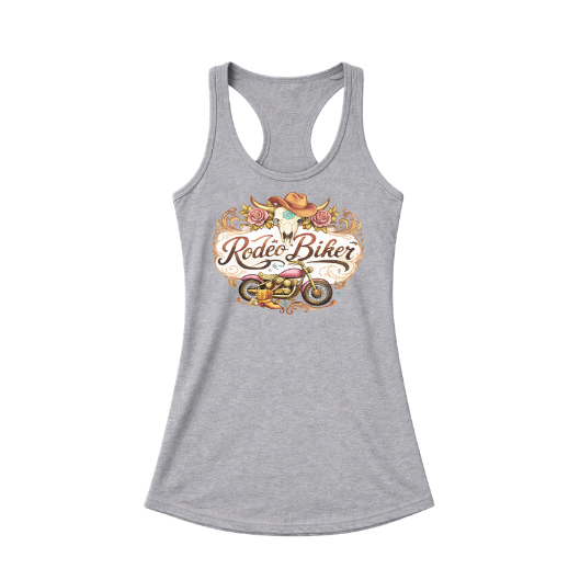 Image of Gray tank top with a logo on a white background