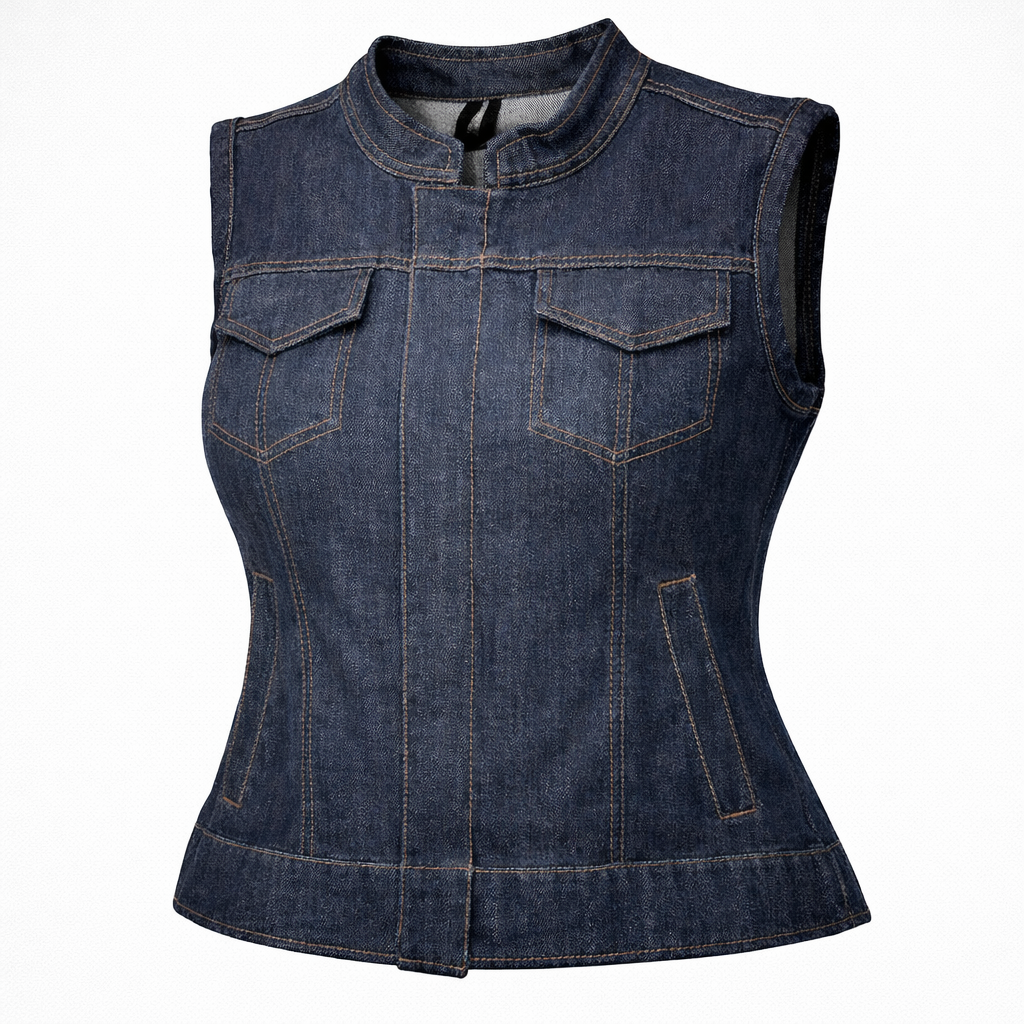 Image of Denim vest on a white background