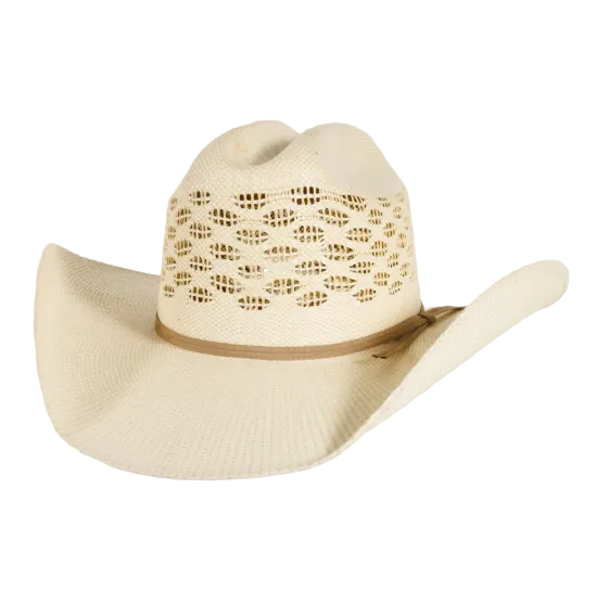 Image of Natural Vented Crown Bangora Straw Cowboy Hat
