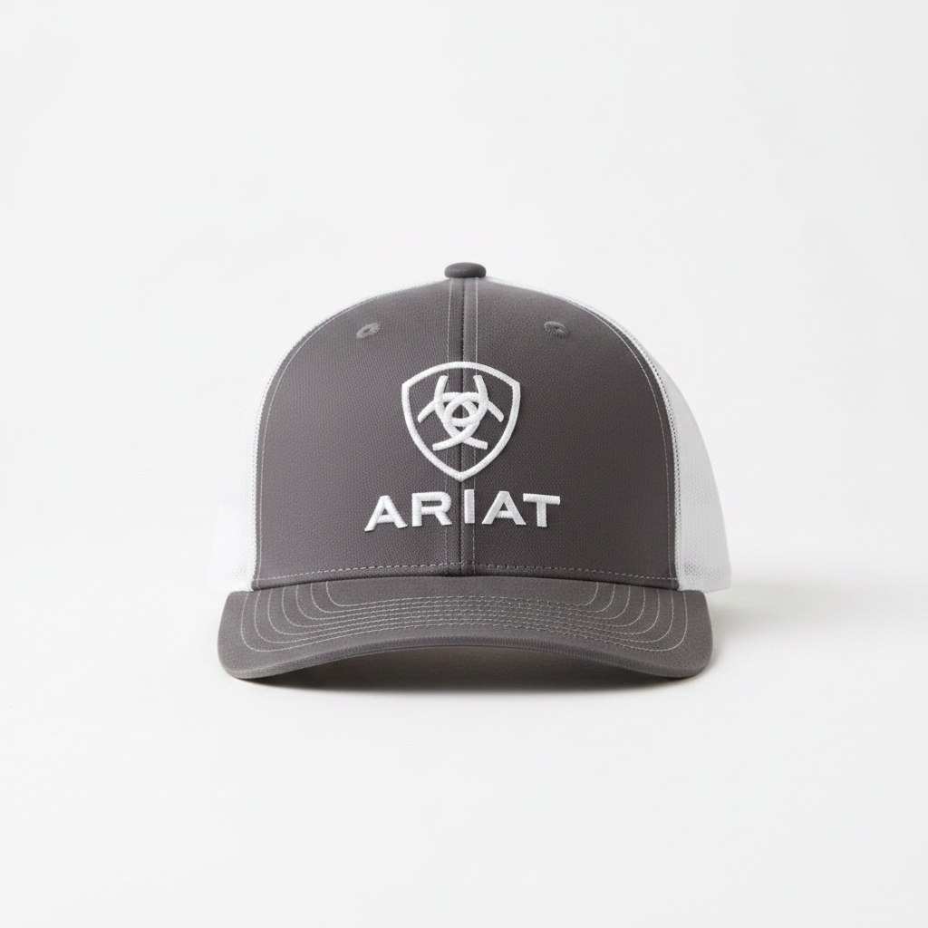 Image of Casquette snapback en maille - Gris et blanc
