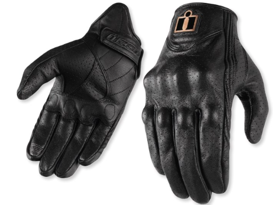 Image of Icon Pursuit Classic Perforated Men’s Motorcycle Gloves, Black