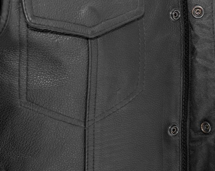 Image of Sharp Shooter Leather Motorcycle Vest – Men