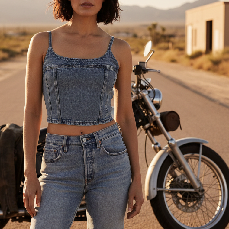 Image of Jadine Denim Cami Tank Top