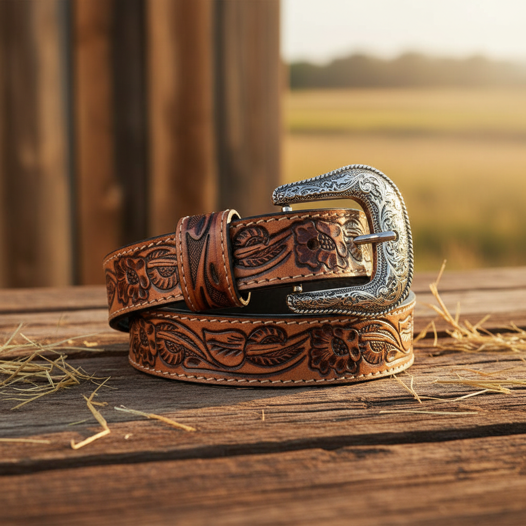 Image of Ceinture western pour enfant Jenson Hill – Brun clair