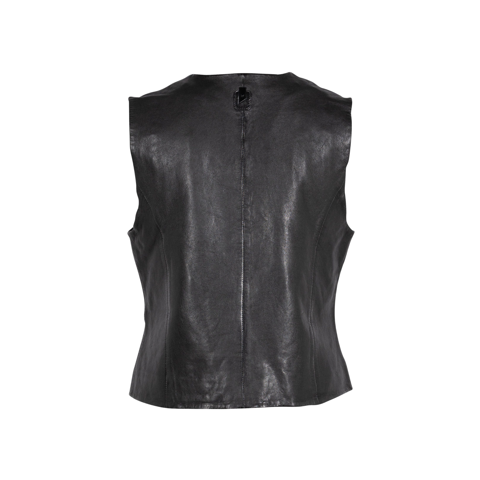 Image of Kiralee Leather Vest - Black - Women