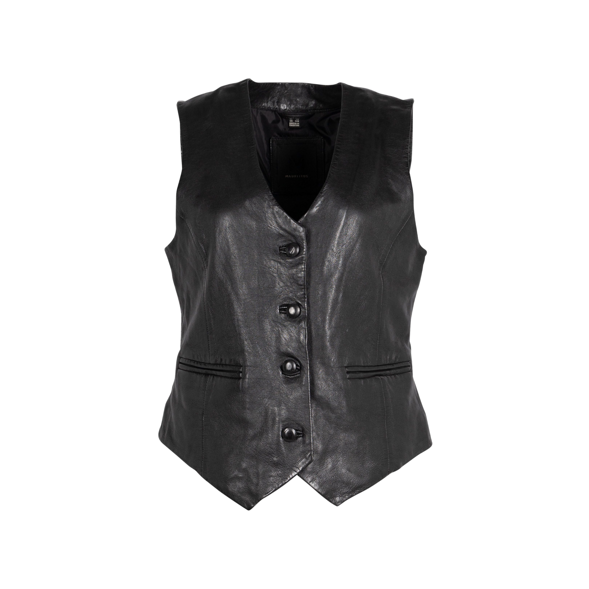 Image of Kiralee Leather Vest - Black - Women