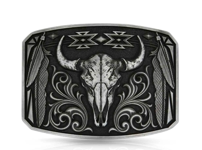 Image of Boucle de Ceinture Legend & Pride Bull Skull