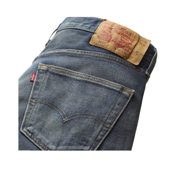 Image of Pair of blue jeans on a white background-2