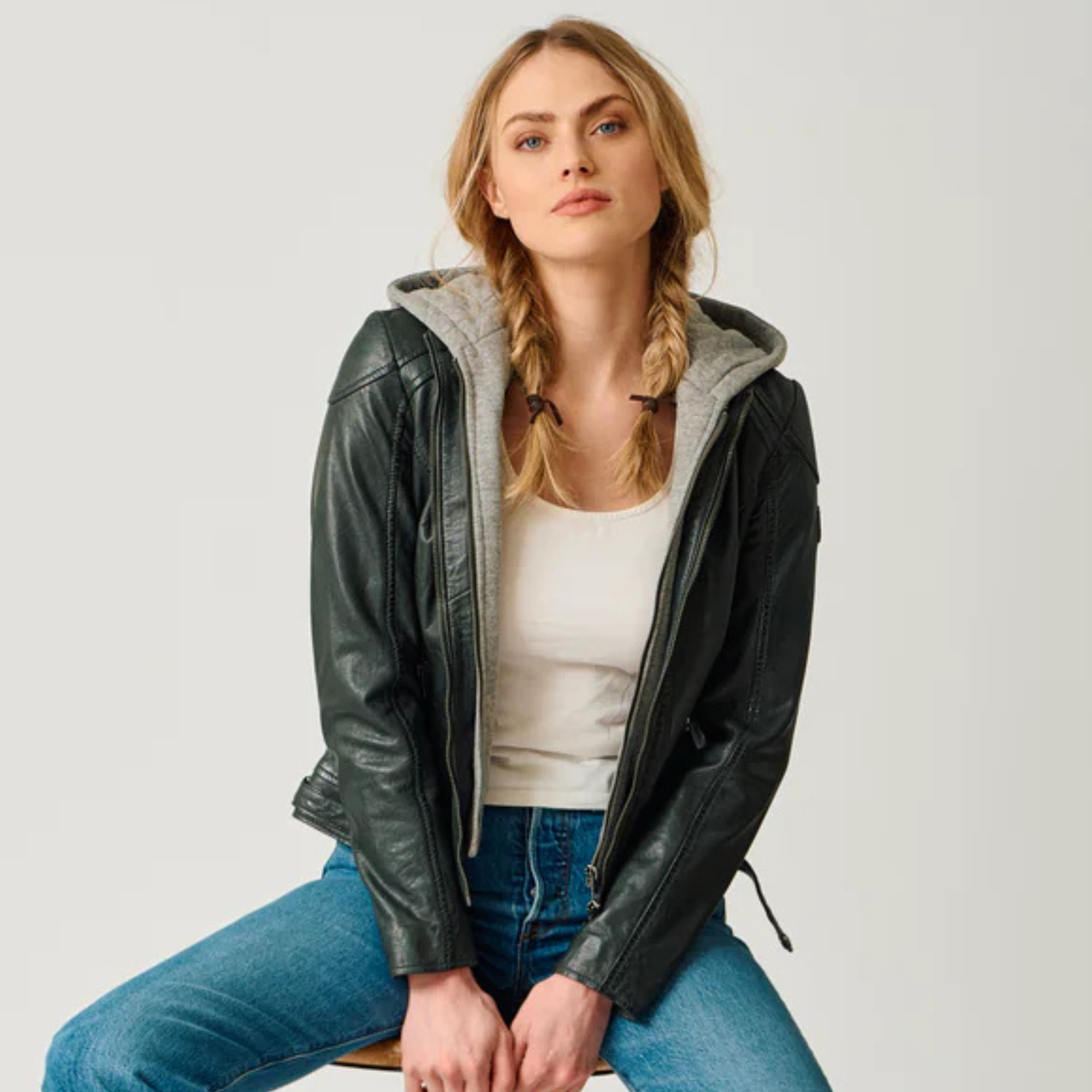 Image of Allice RF Leather Jacket - Black - Women