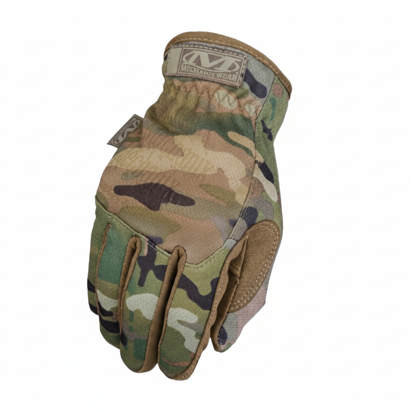 Image of Camouflage tactical glove on a white background