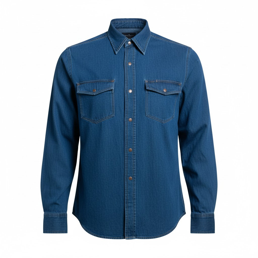 Image of Classic Western Denim Shirt - Men