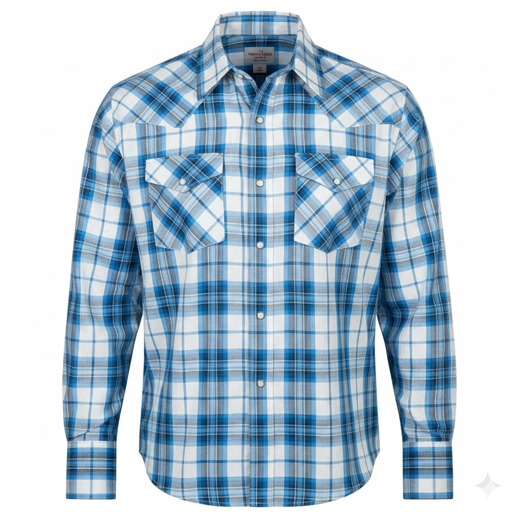 Image of Snap Plaid Shirt - Natural - Men