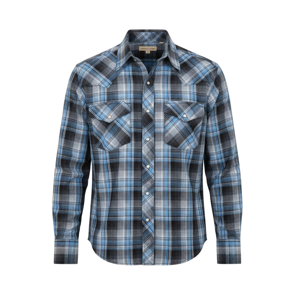 Image of Chemise à carreaux à boutons-pression - Oxford - Homme