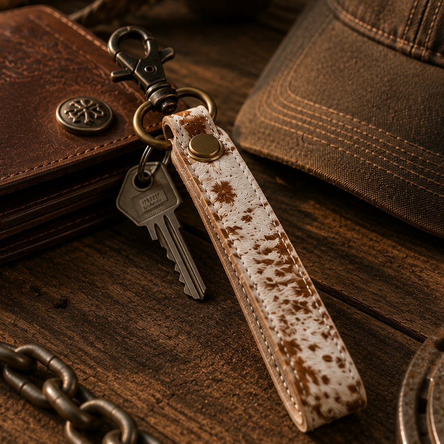 Image of Quiet Sundown Hair-On Hide Key Fob