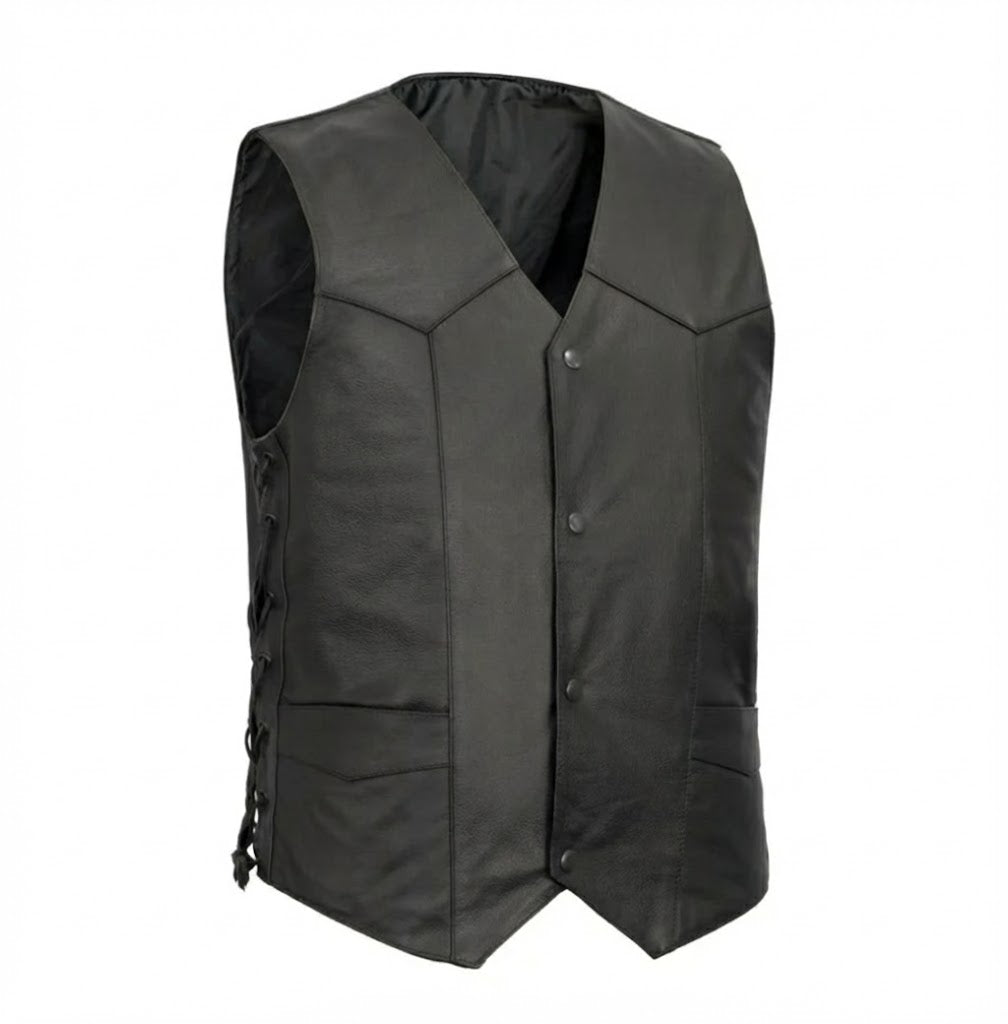 Image of Black vest on a white background