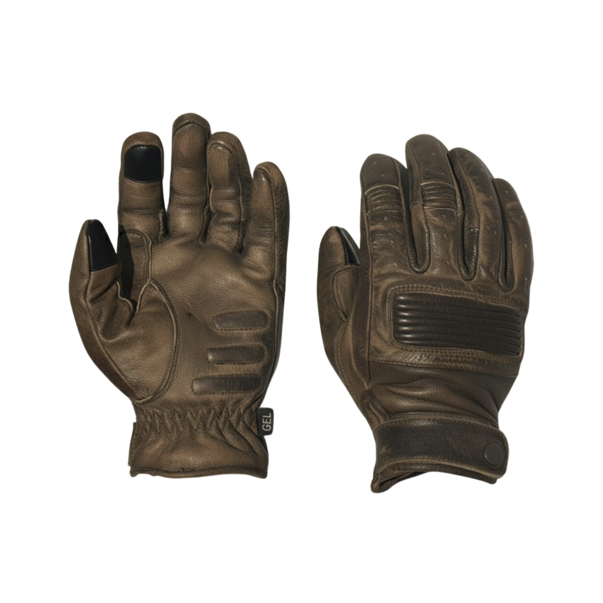 Image of Brown Full-Grain Leather Gloves  Men
