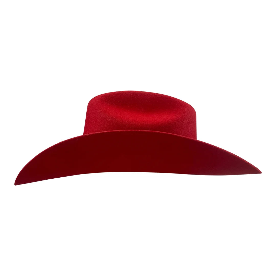 Image of Red cowboy hat on a white background
